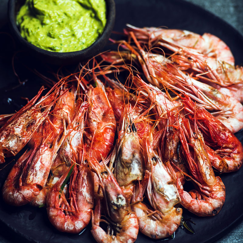 grilled avocado shrimps